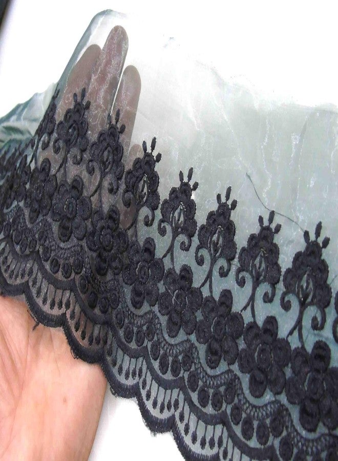 Strala Black Color Laces for Dresses, Sarees, Lehenga, Suits, Bags, Decorations, Borders, Crafts and Home Décor,Blouse (3mtr) (Black) - Image 2